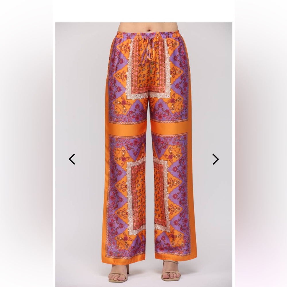 Fate Orange and Purple Wide Leg Pants